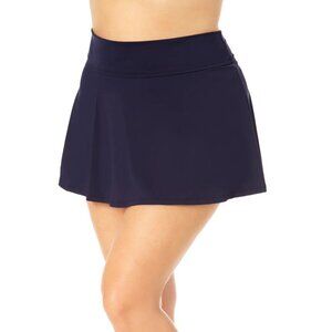 NWT Anne Cole Soft Band Skirted Swim Bottom Navy Blue 20W